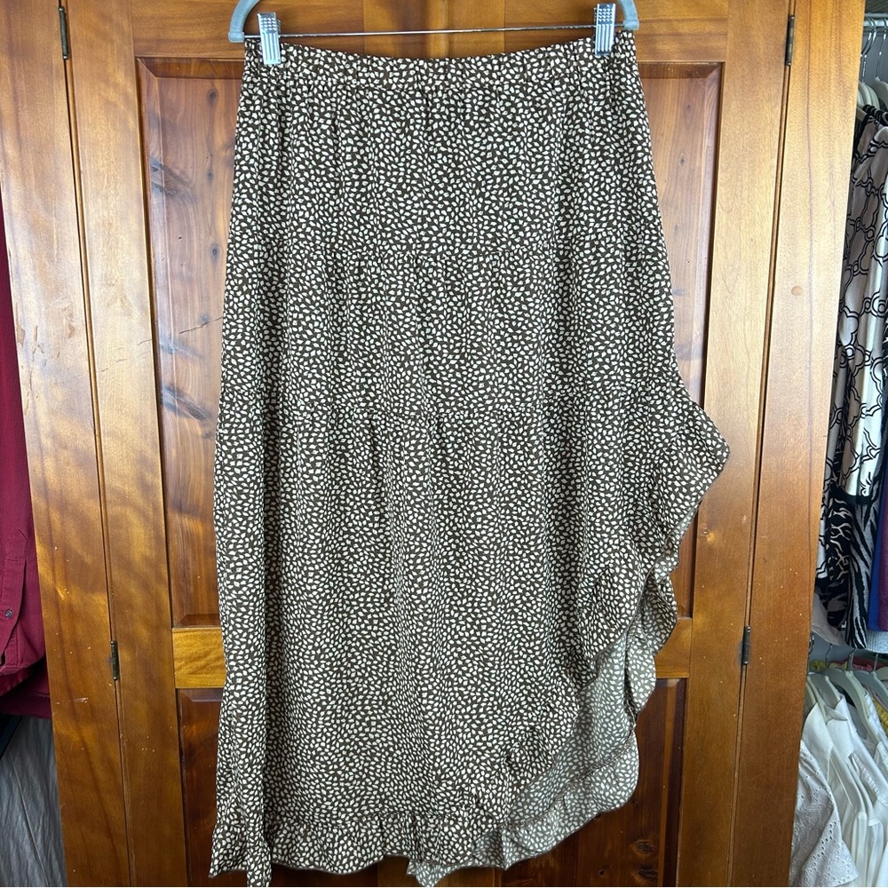 NEW BTFBM Asymmetrical Ruffle Hem Flowy Maxi Skirt Fairycore Whimsical